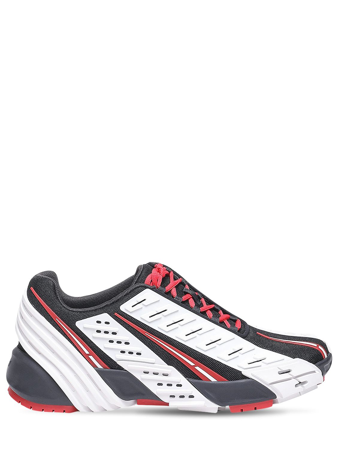 Diesel Prototype Mesh Low Sneakers In Black,red,white