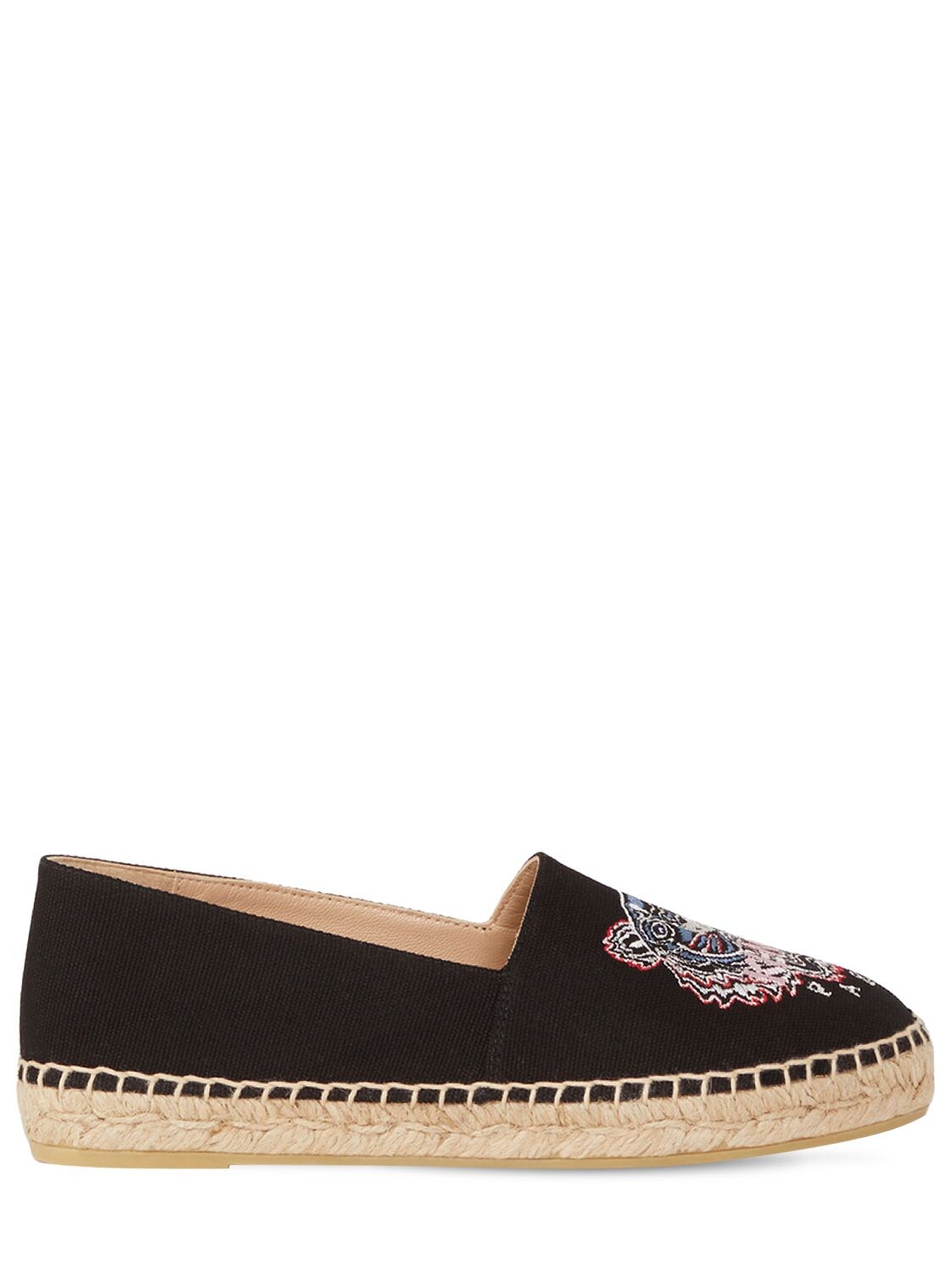 Kenzo 10mm Cotton Canvas Espadrilles In Black