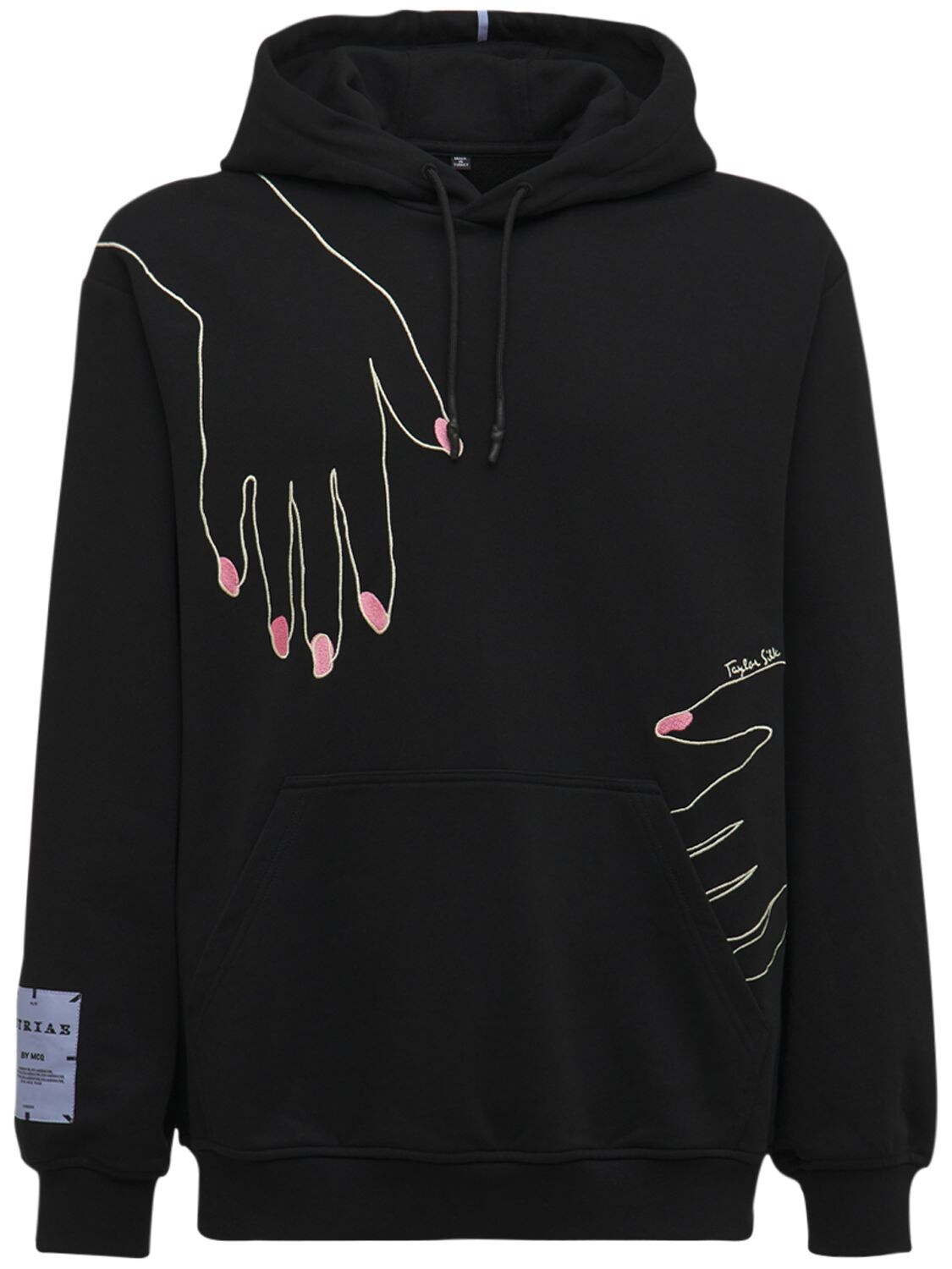 MCQ Striae Embroidery Cotton Hoodie