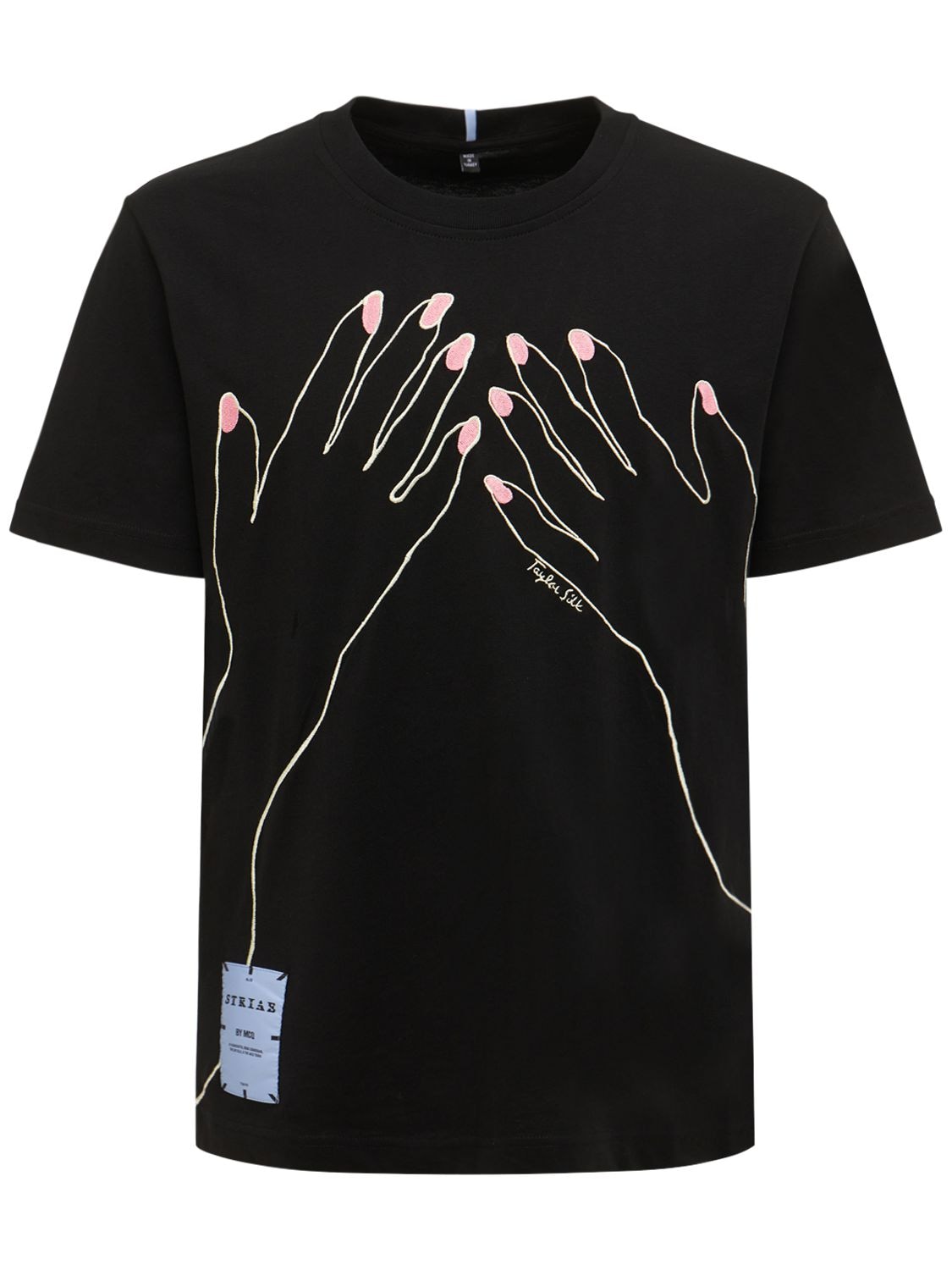 Striae Embroidery Cotton T-shirt