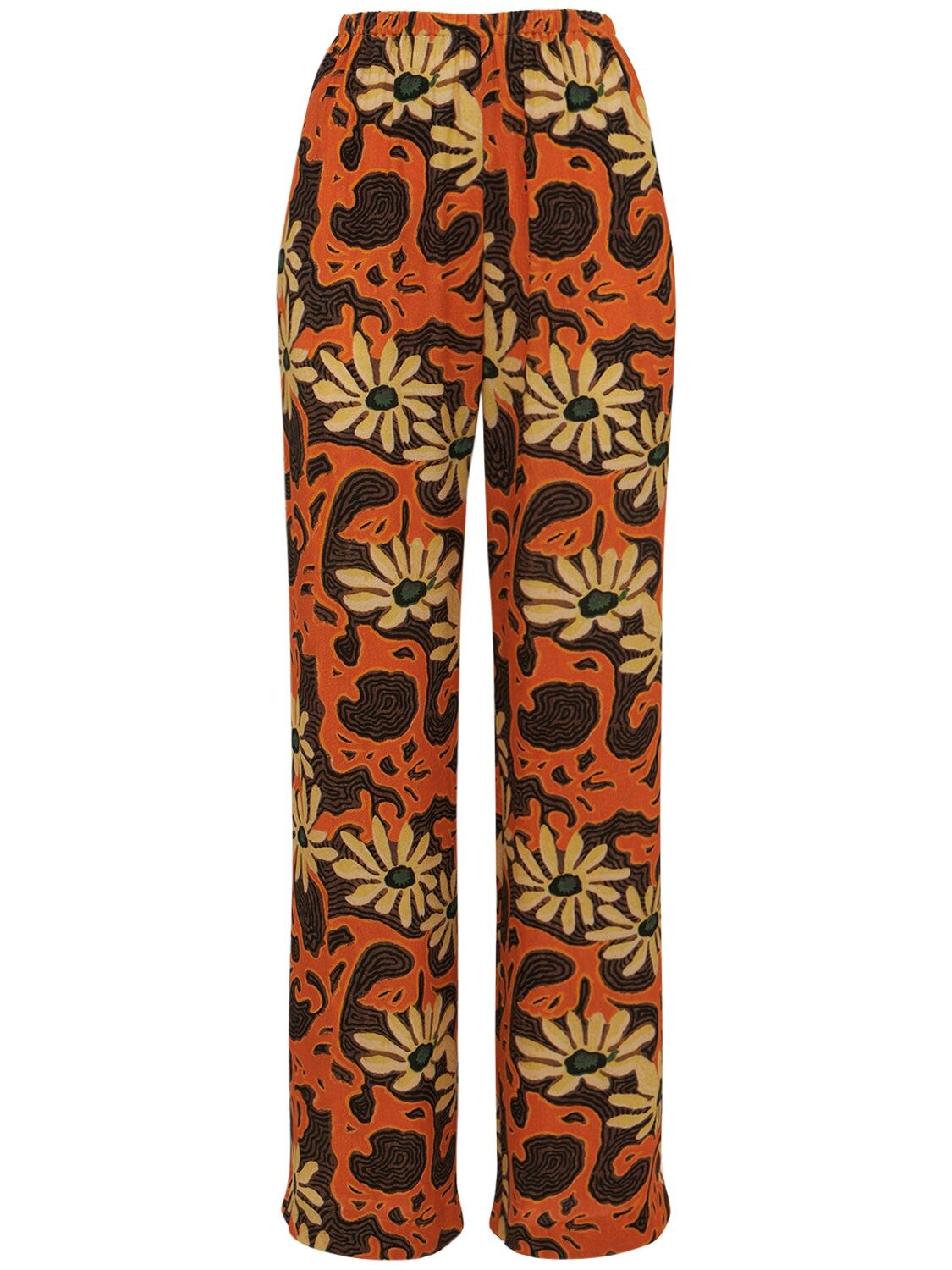 NANUSHKA YARELI PRINTED VISCOSE FLARED PANTS