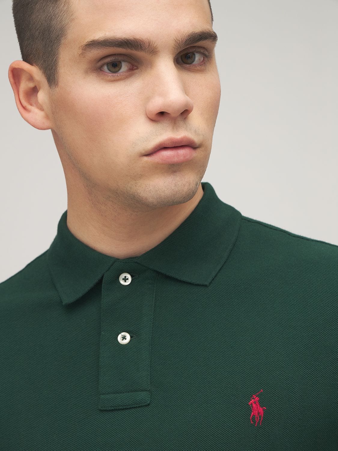 Shop Polo Ralph Lauren Cotton Piquet Polo Shirt In College Green