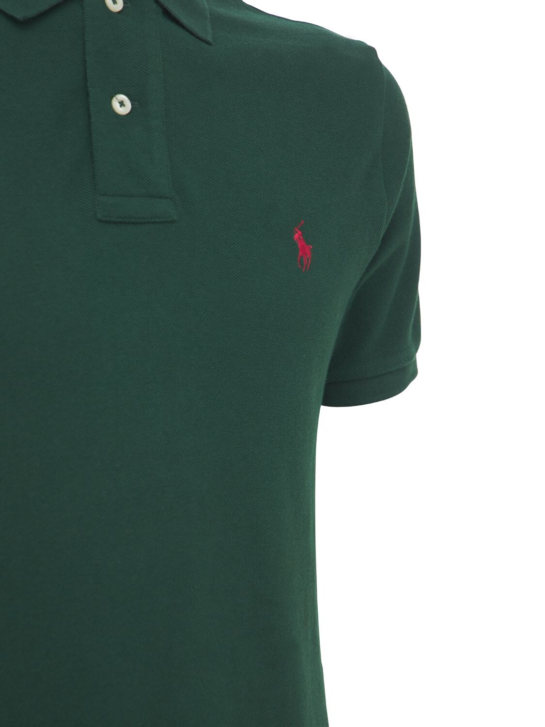 Shop Polo Ralph Lauren Cotton Piquet Polo Shirt In College Green