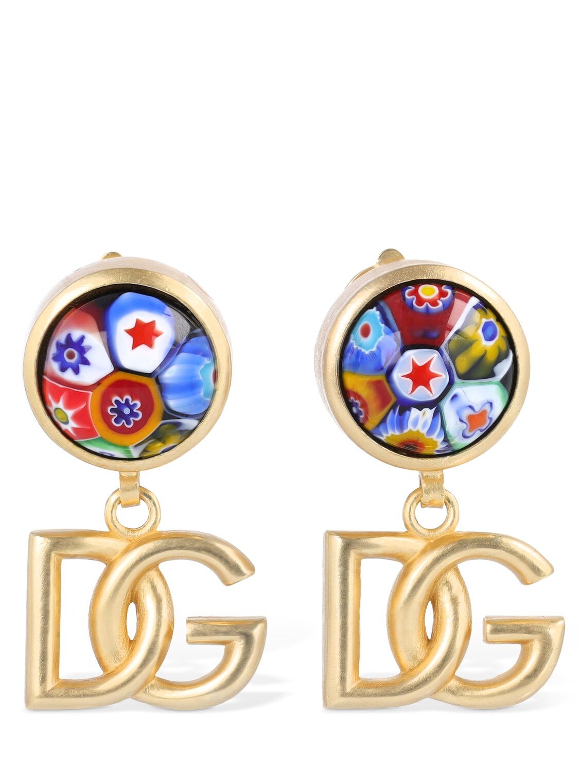 Dg Murrine & Logo Clip-on Earrings