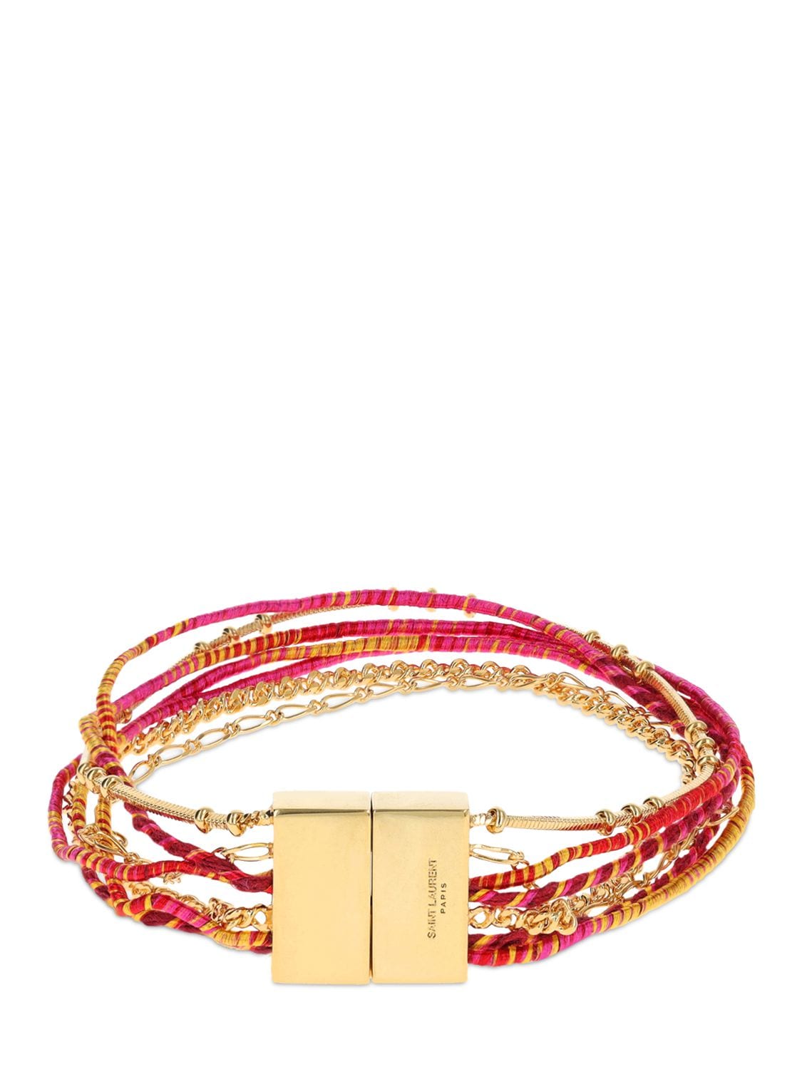 SAINT LAURENT Multi-strand String & Chain Bracelet