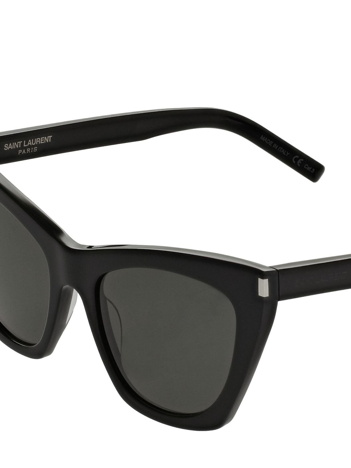 Shop Saint Laurent Sl 214 Kate Acetate Sunglasses In Black,grey