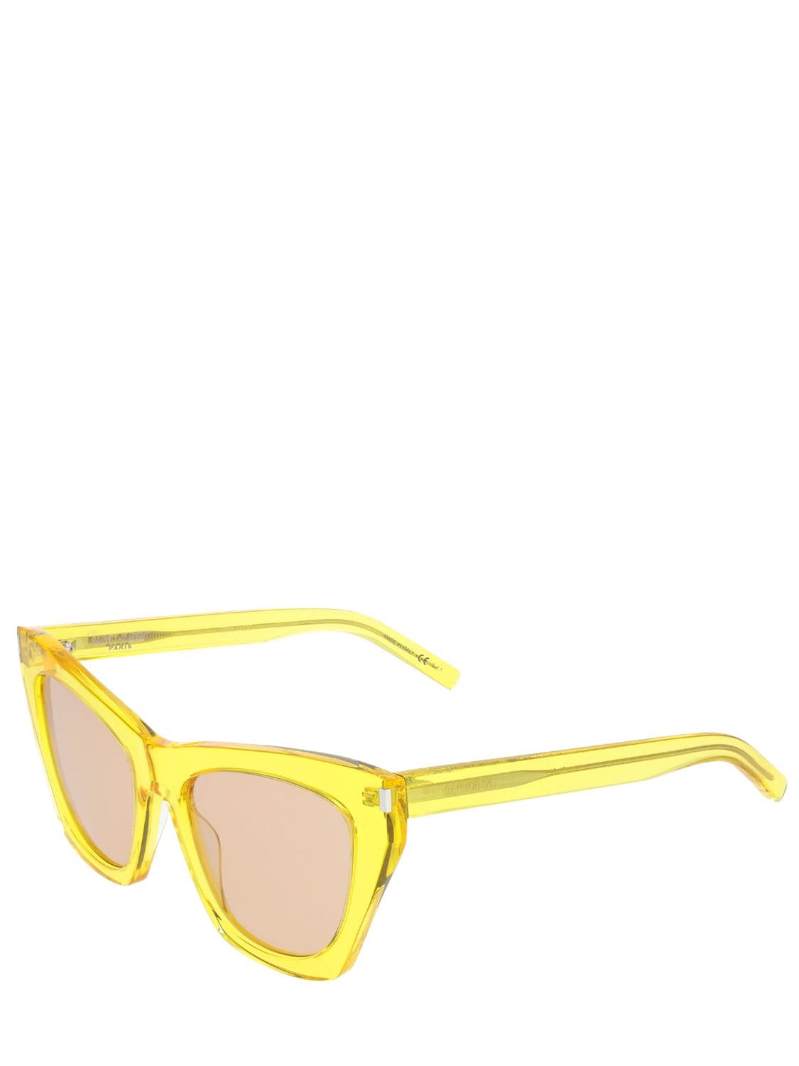 Saint Laurent Ysl Nw Sl214 Kate Sunglasses In Yellow | ModeSens