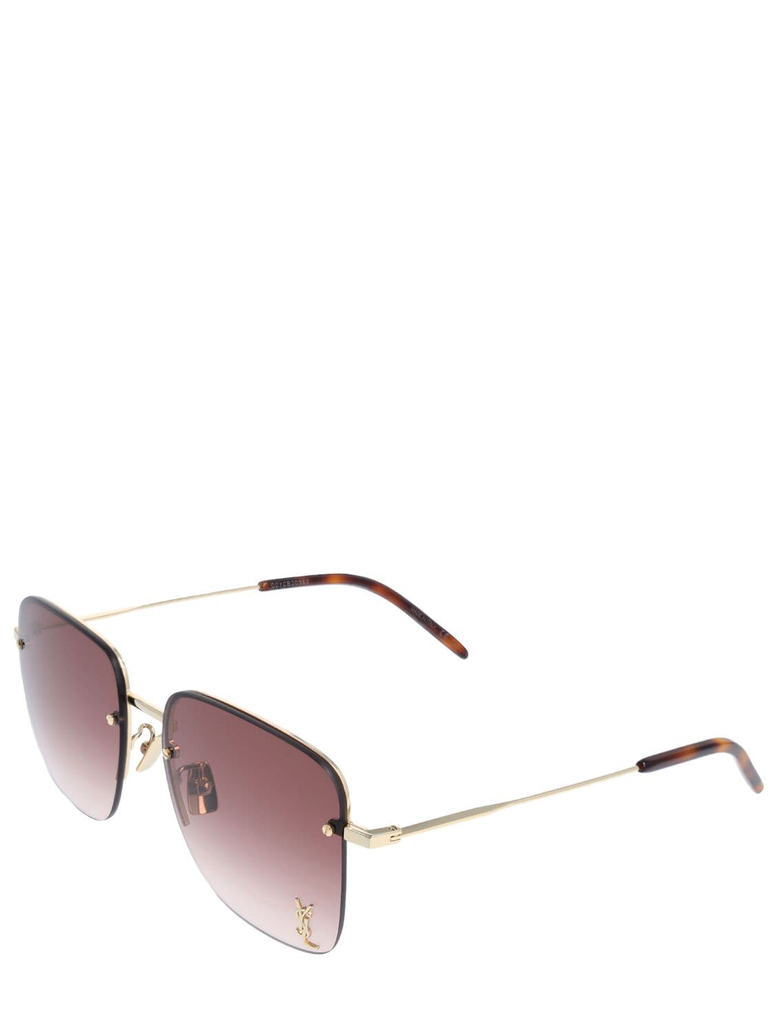 Shop Saint Laurent Ysl Sl 312 M Sunglasses In Gold