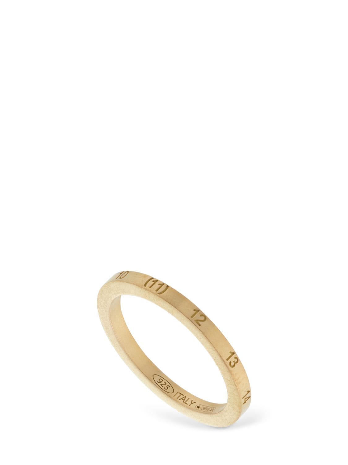 Maison Margiela Number Logo Thin Silver Ring In Gold