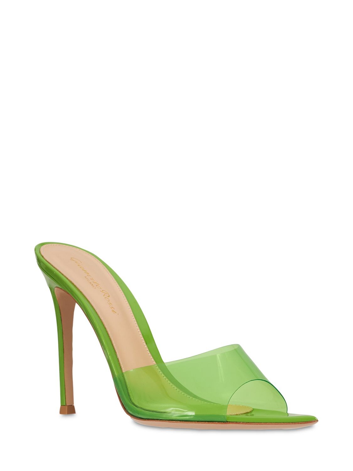 Gianvito Rossi Elle 85 Patent-leather And Pvc Mules In Green | ModeSens