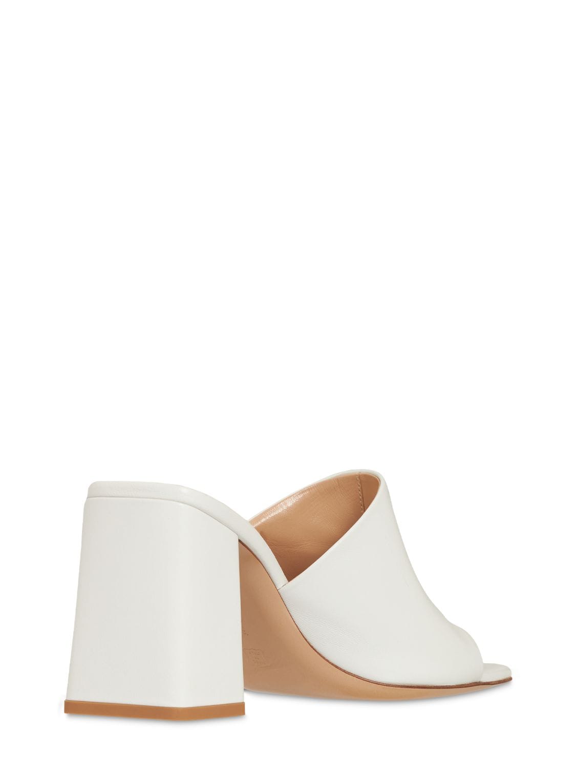 Shop Gianvito Rossi 85mm Wynn Leather Mules In 화이트