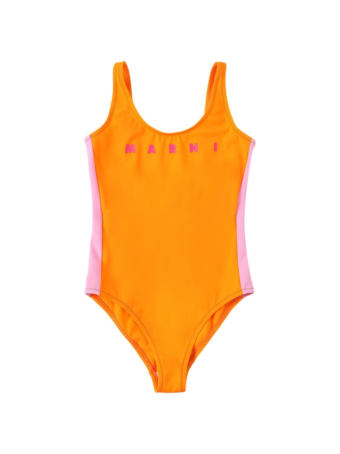 MARNI JUNIOR LOGO PRINT ONE PIECE SWIMSUIT 
