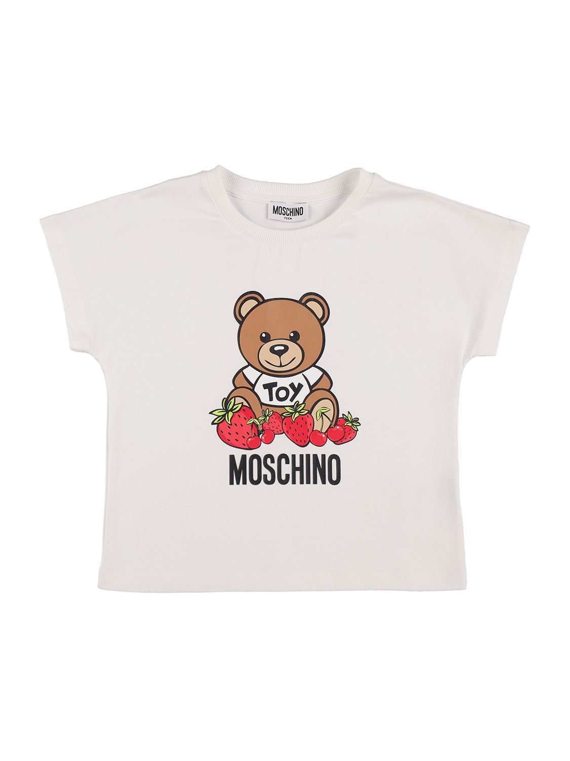 Moschino Kids' Teddy Printed Cotton Jersey T-shirt In White | ModeSens