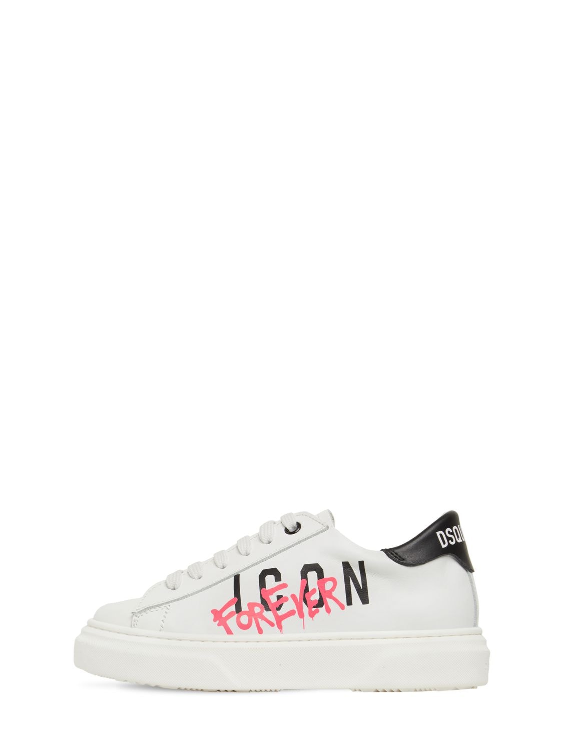 DSQUARED2 ICON FOREVER LACE-UP LEATHER SNEAKERS