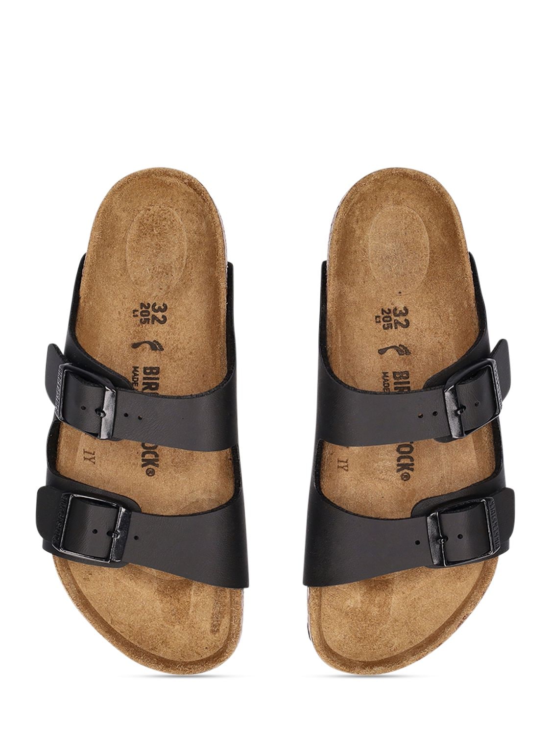 Birkenstock Kids' Arizona Faux Leather Slide Sandals In Black | ModeSens