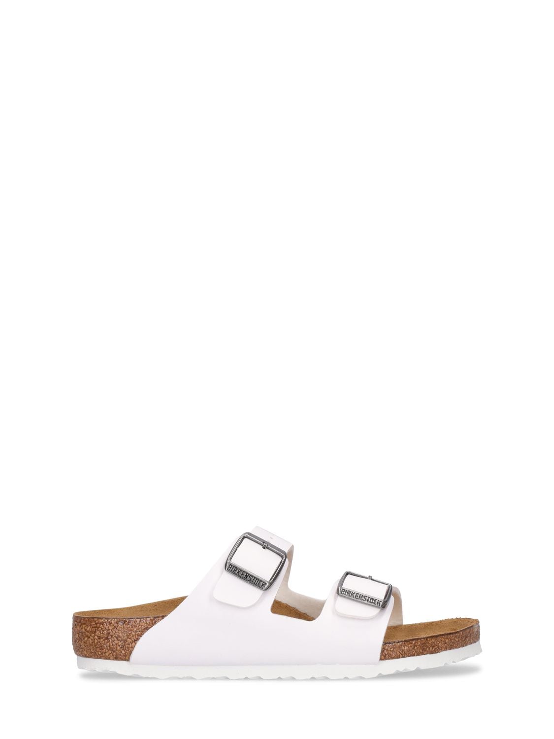Birkenstock Arizona Faux Leather Slide Sandals In White