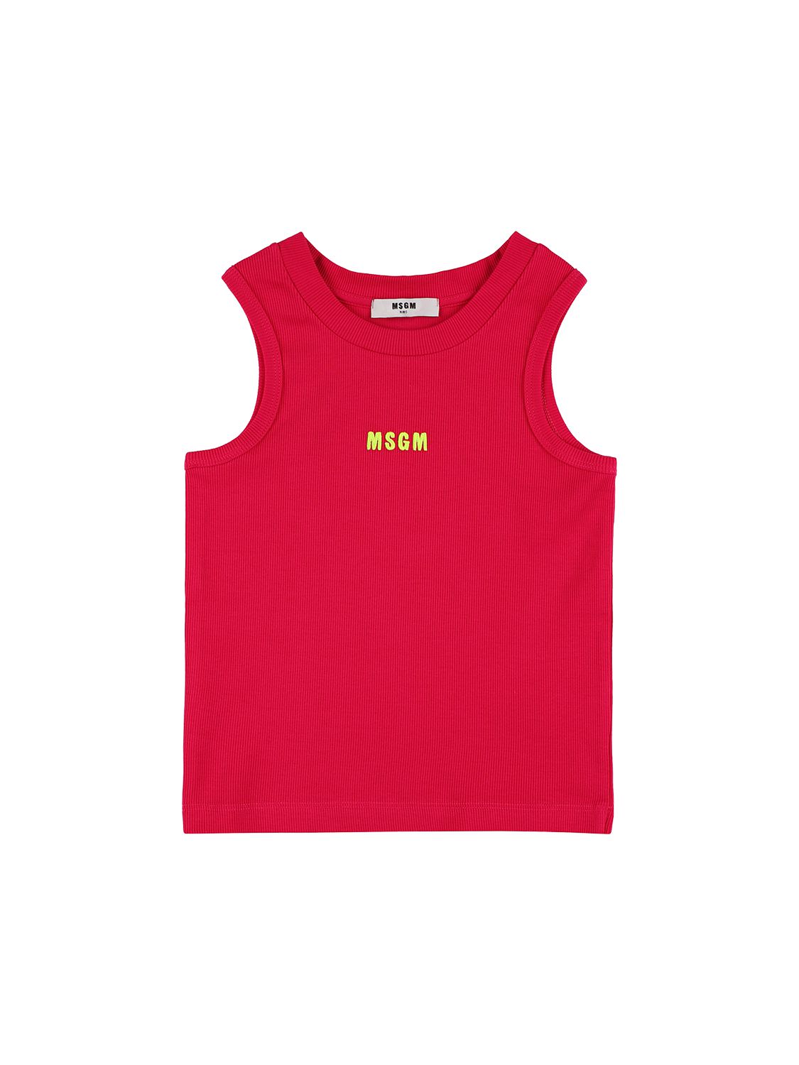 Logo Ribbed Cotton T...