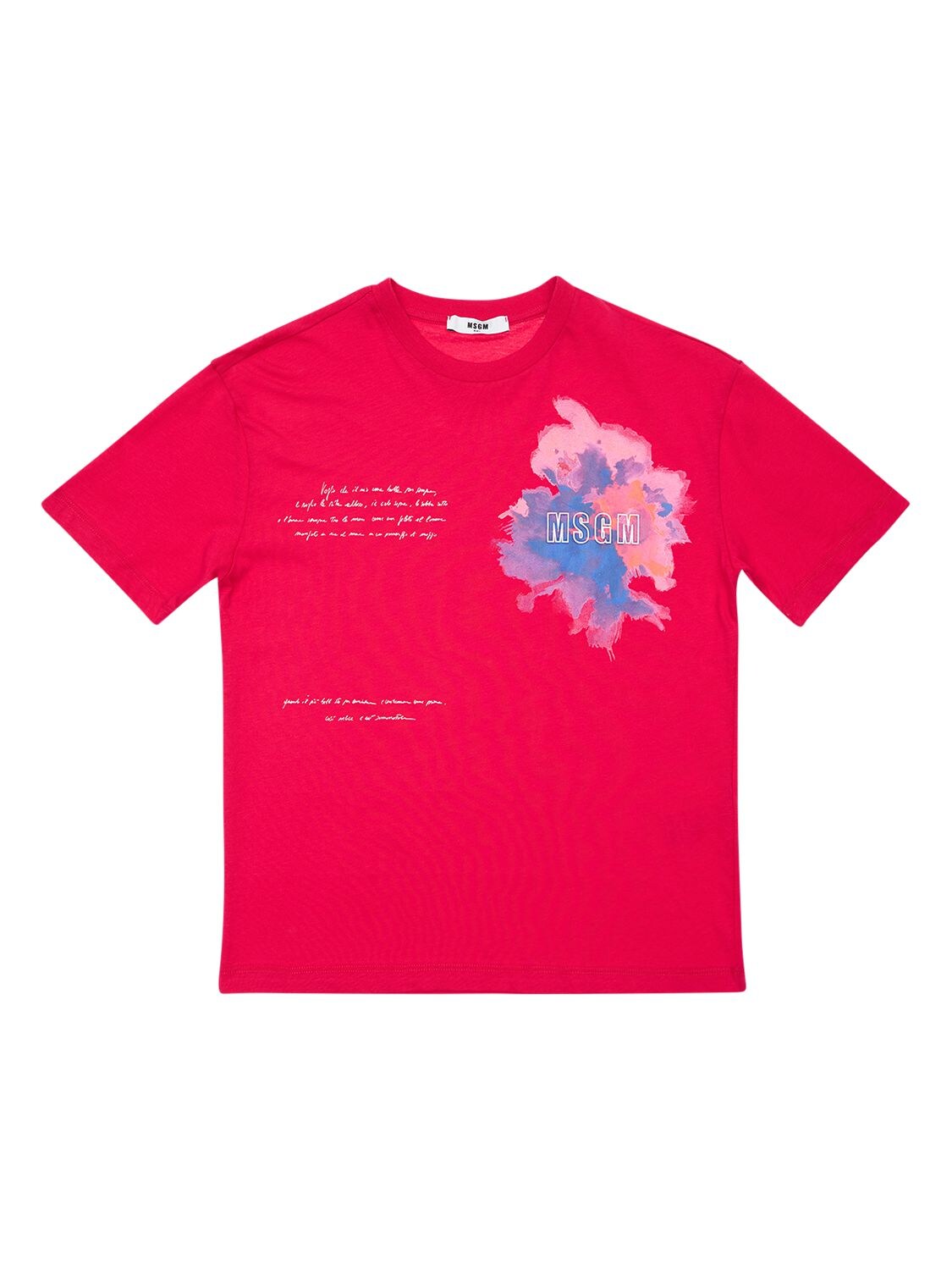 Msgm Kids' Logo Printed Cotton Jersey T-shirt In Fuchsia | ModeSens