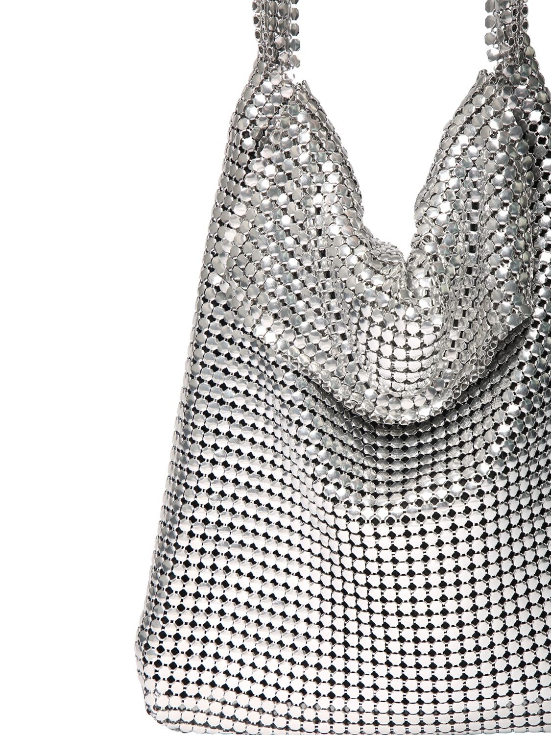 Shop Rabanne Pixel Mess Moyen Shoulder Bag In Silver