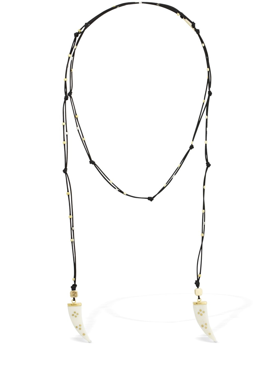 Isabel Marant Shiny Aimable Scarf Necklace In Ecru,gold
