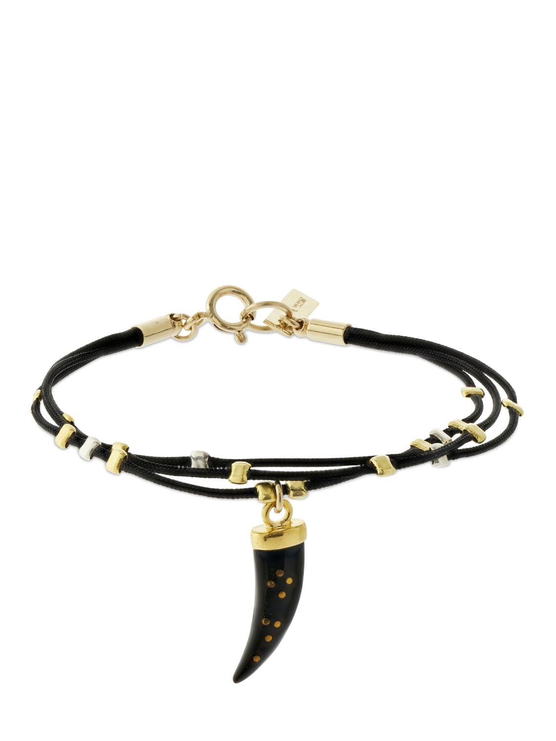 Isabel Marant Shiny Aimable Triple Wire Bracelet In Black,gold