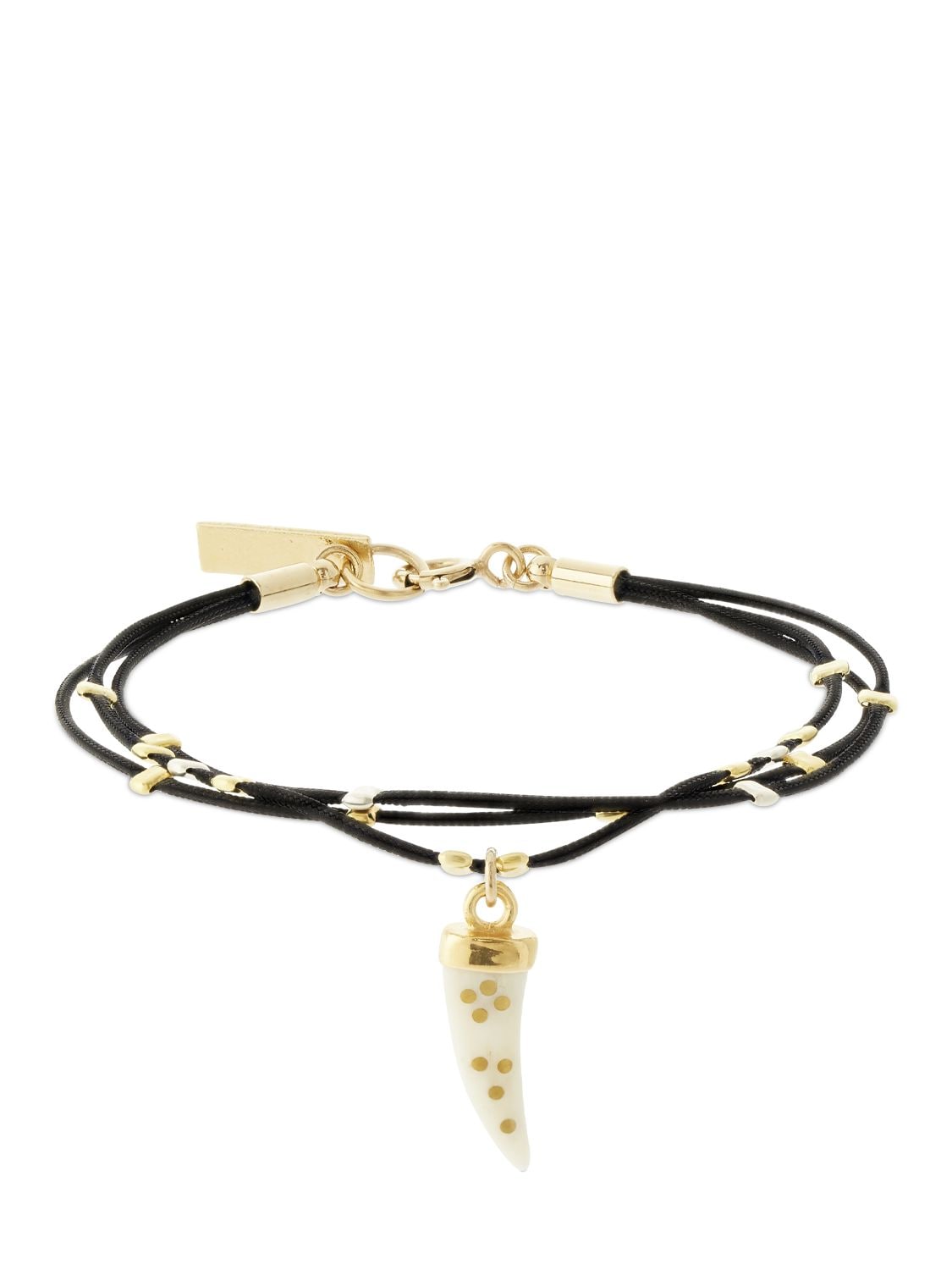 Isabel Marant Shiny Aimable Triple Wire Bracelet In Ecru,gold