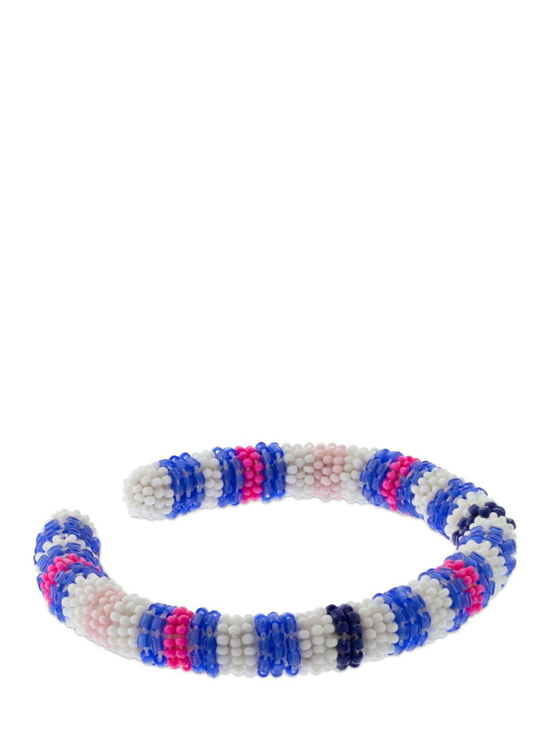Shop Isabel Marant Sora Stripes Beaded Bracelet In Multi,blue