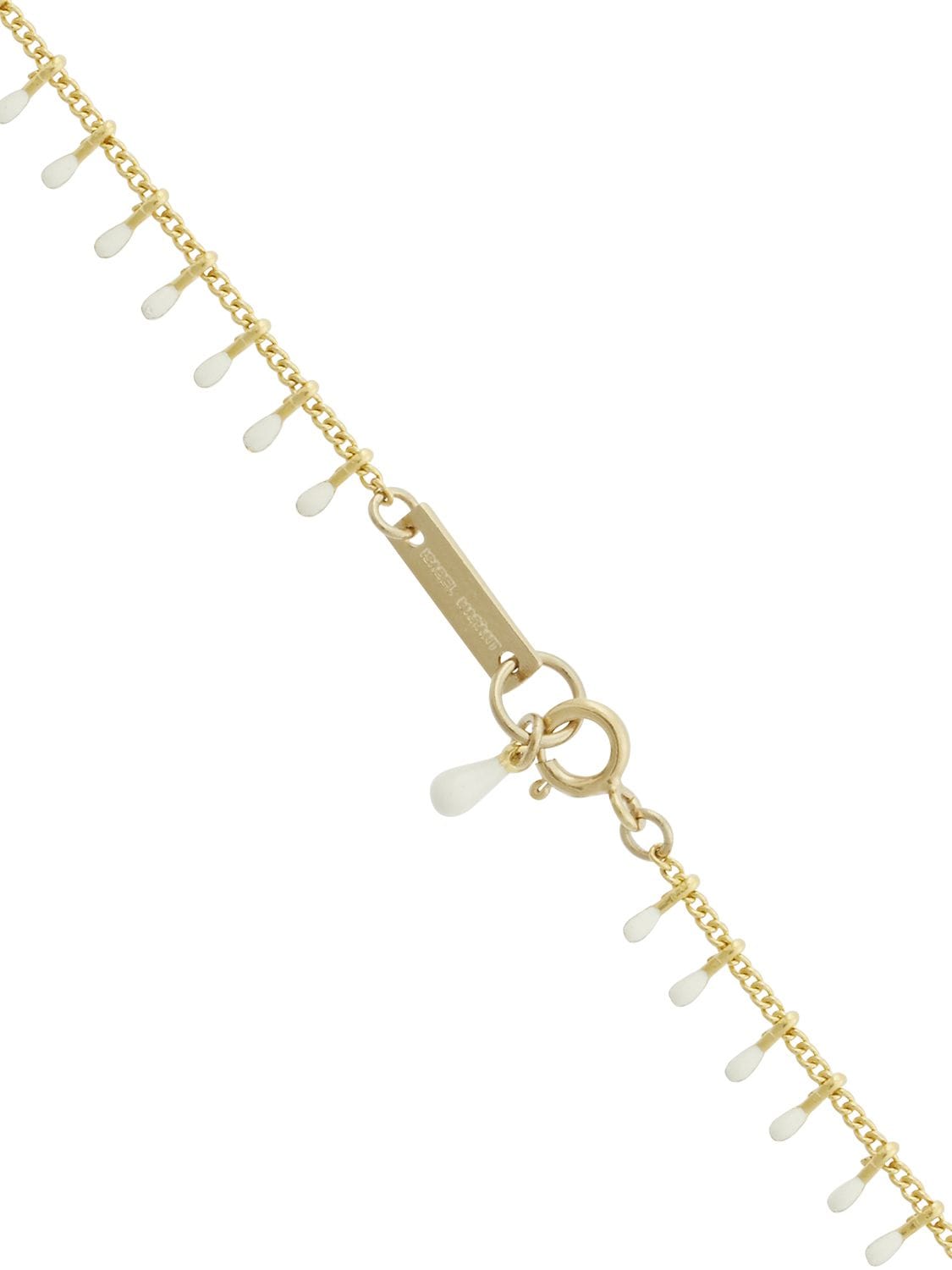 Shop Isabel Marant Casablanca Beaded Necklace In Ecru,gold