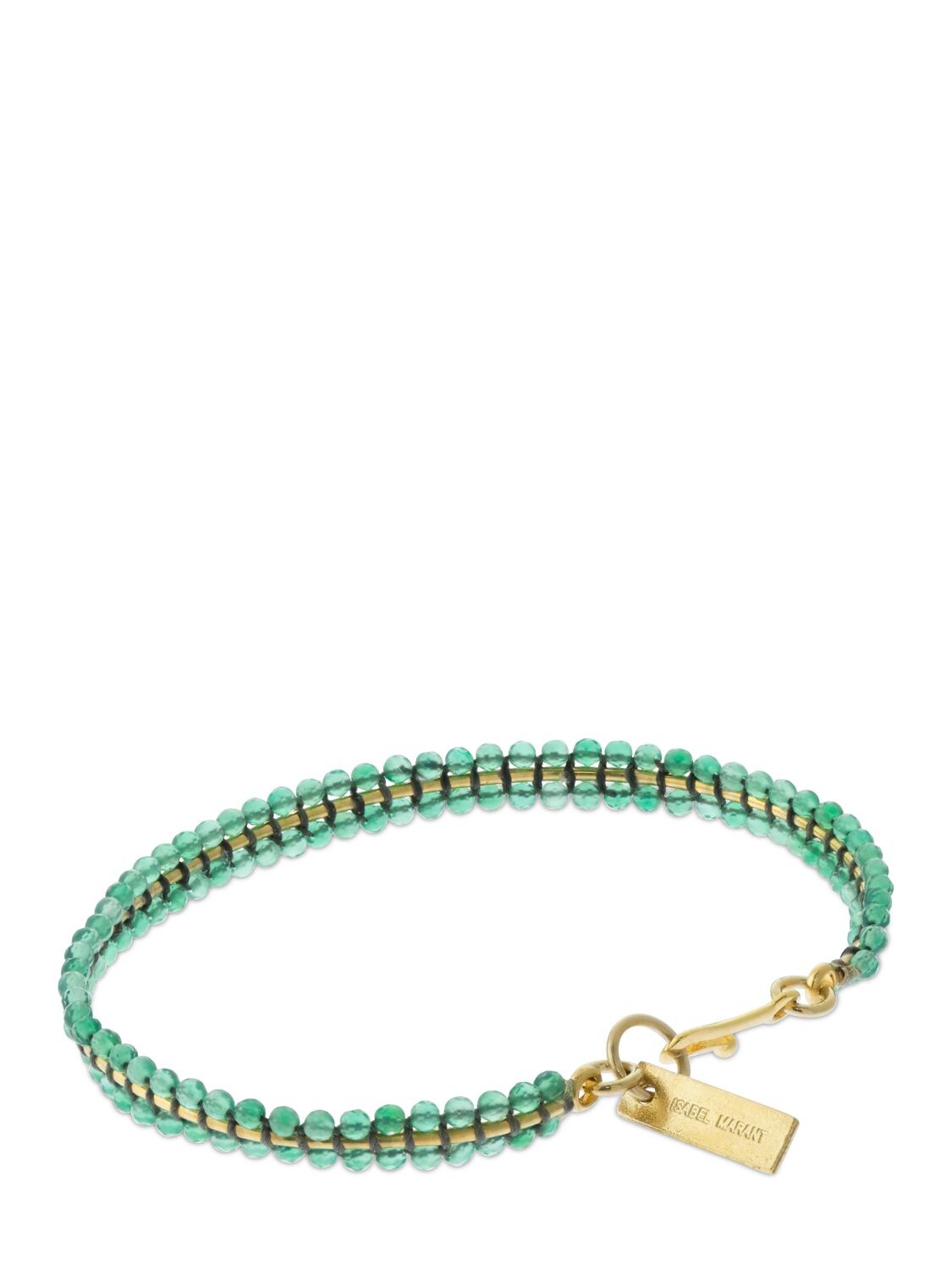 Shop Isabel Marant Cesaria Beaded Bracelet In Green,gold