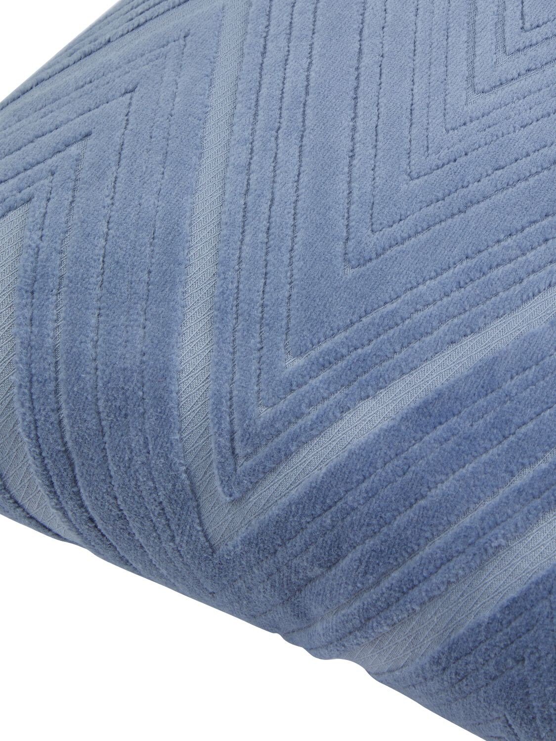 Shop Missoni Home Collection Basel Cotton Velvet Cushion In Blue