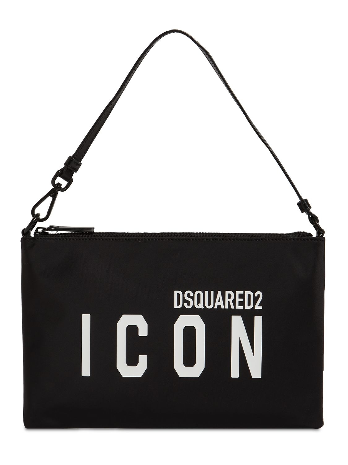 Dsquared2 D2 Icon Flat Tech Pouch In 블랙