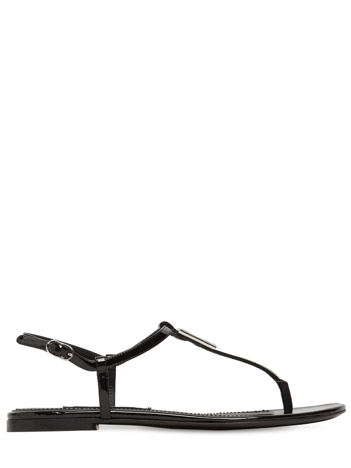 DOLCE & GABBANA 10MM PATENT LEATHER THONG SANDALS