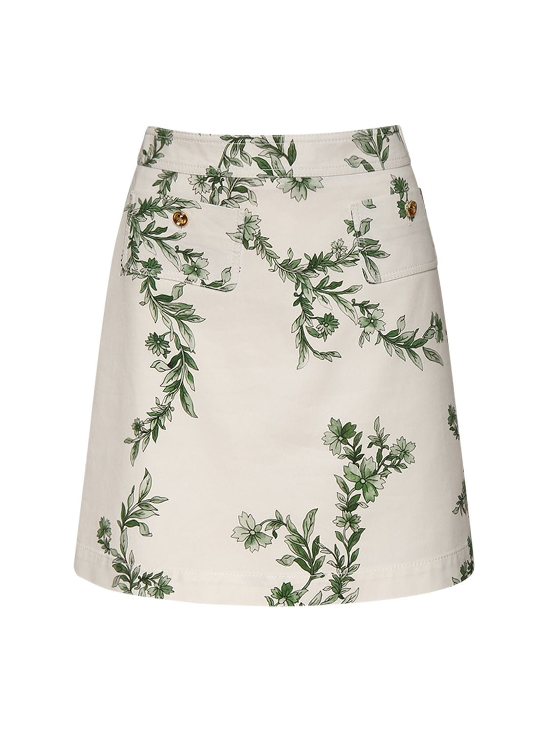 GIAMBATTISTA VALLI Garden Cotton Gabardine Mini Skirt