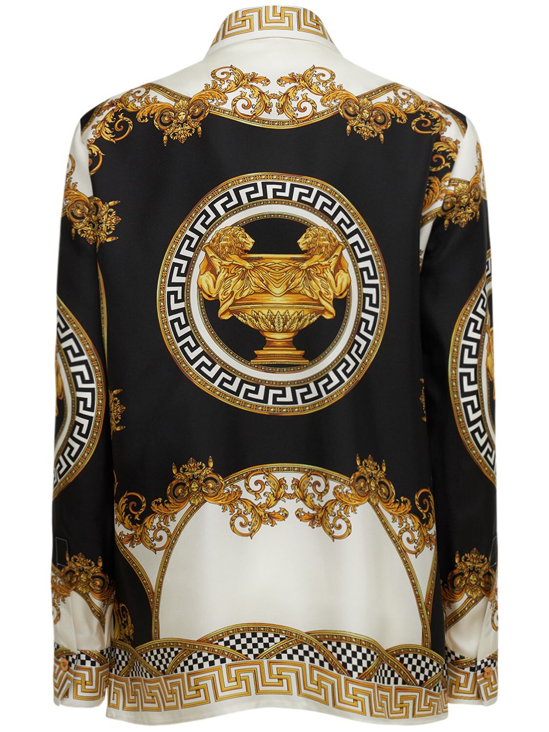 Versace La Coupe Des Dieux Print Silk Shirt In White | ModeSens