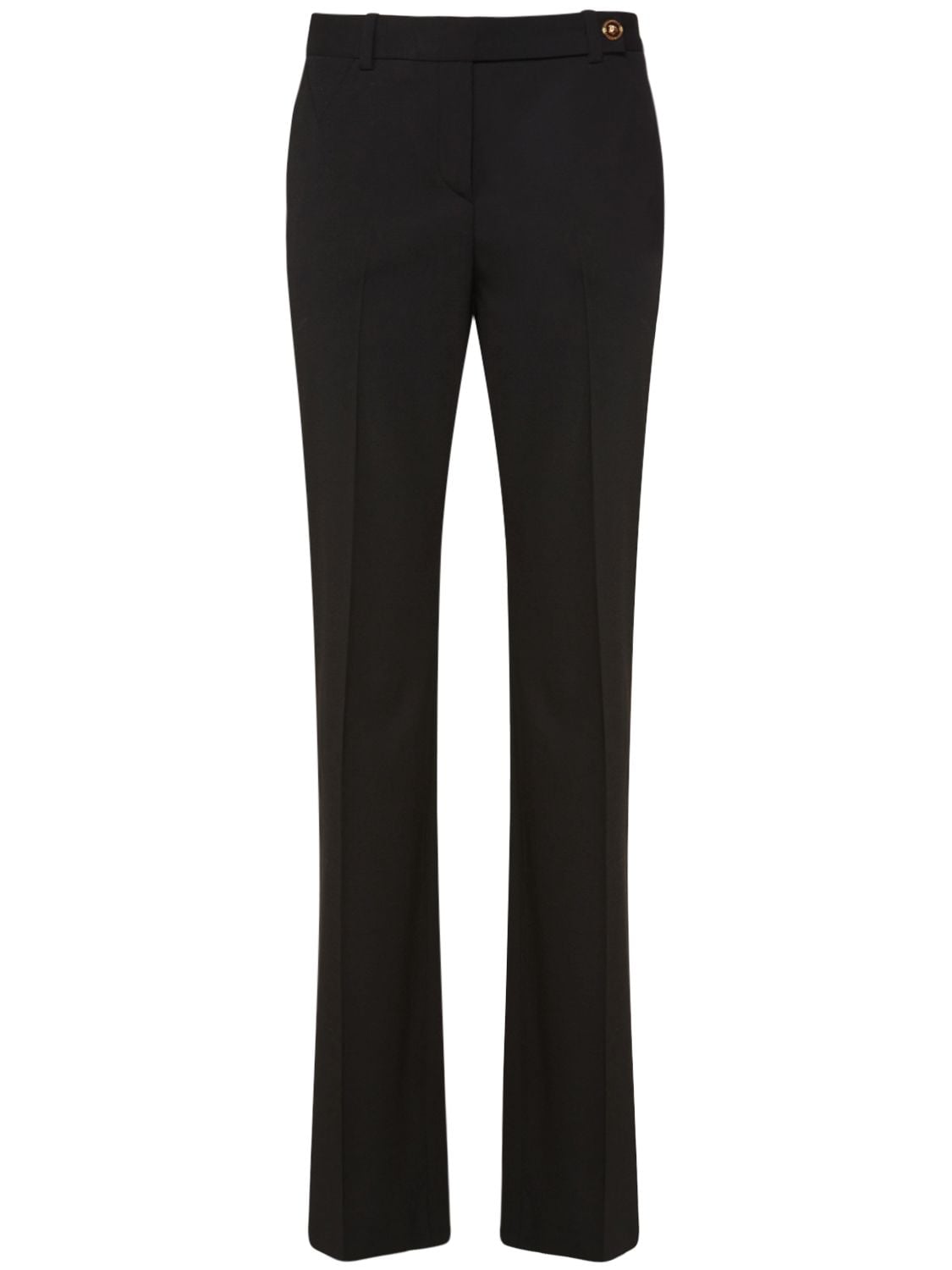 Versace - Cool wool one button flared pants - Black | Luisaviaroma