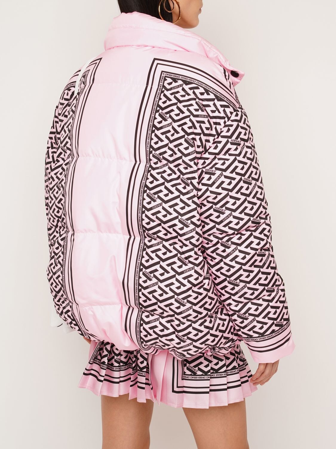 Versace monogram-jacquard Cotton Denim Jacket - Pink