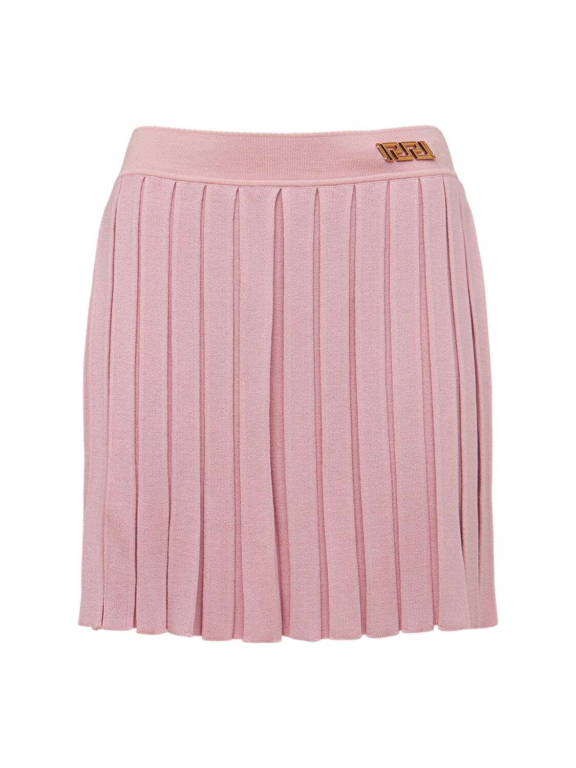 Silk Blend Knit Belted Mini Skirt