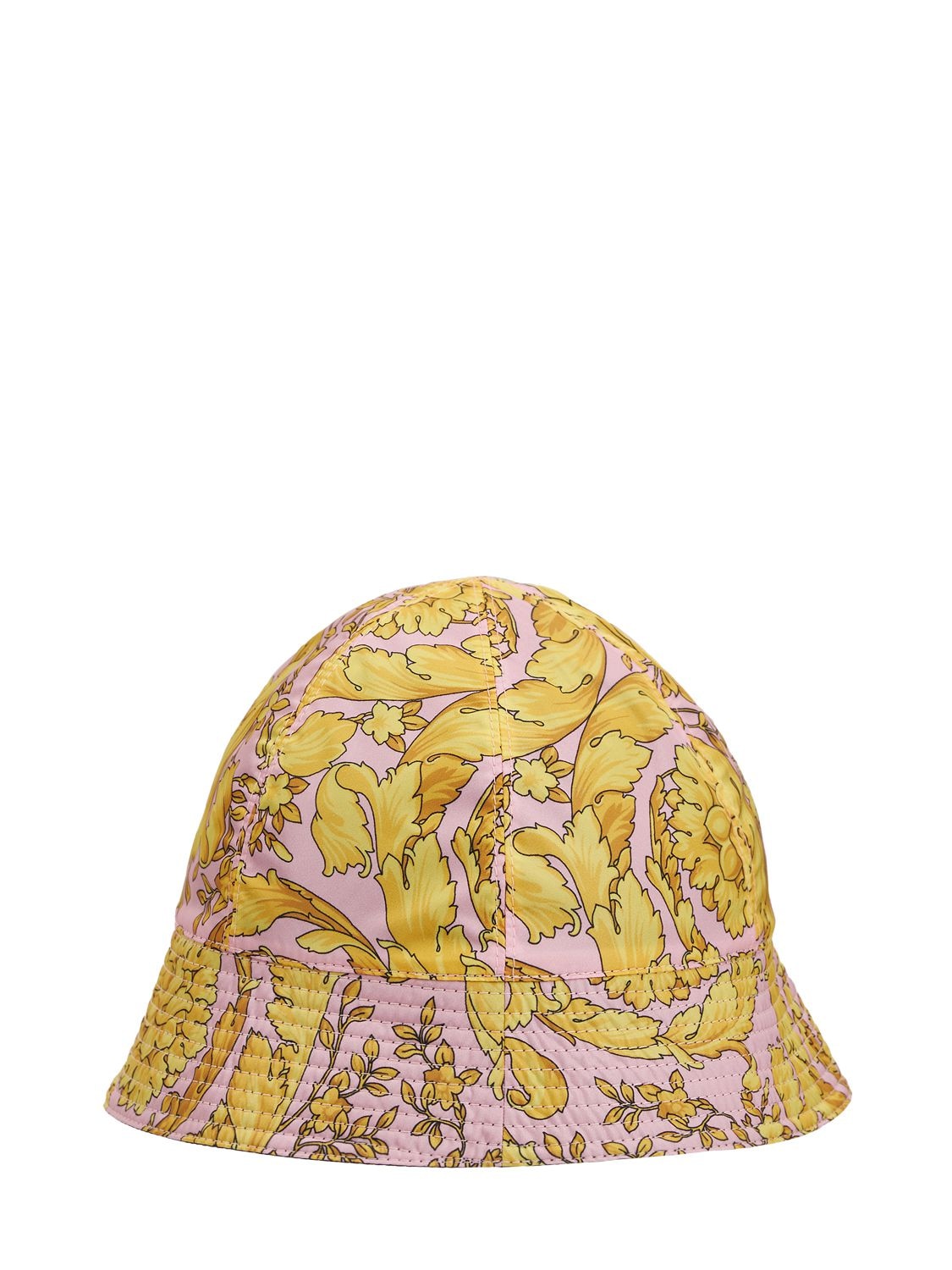 Versace '92 Baroque Printed Nylon Bucket Hat In Candy,gold