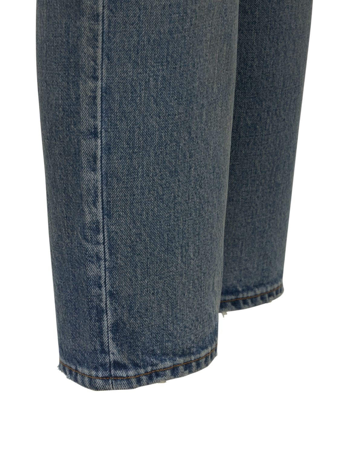 Shop Saint Laurent 70's Denim Jeans W/ Back Logo In Light Dirt