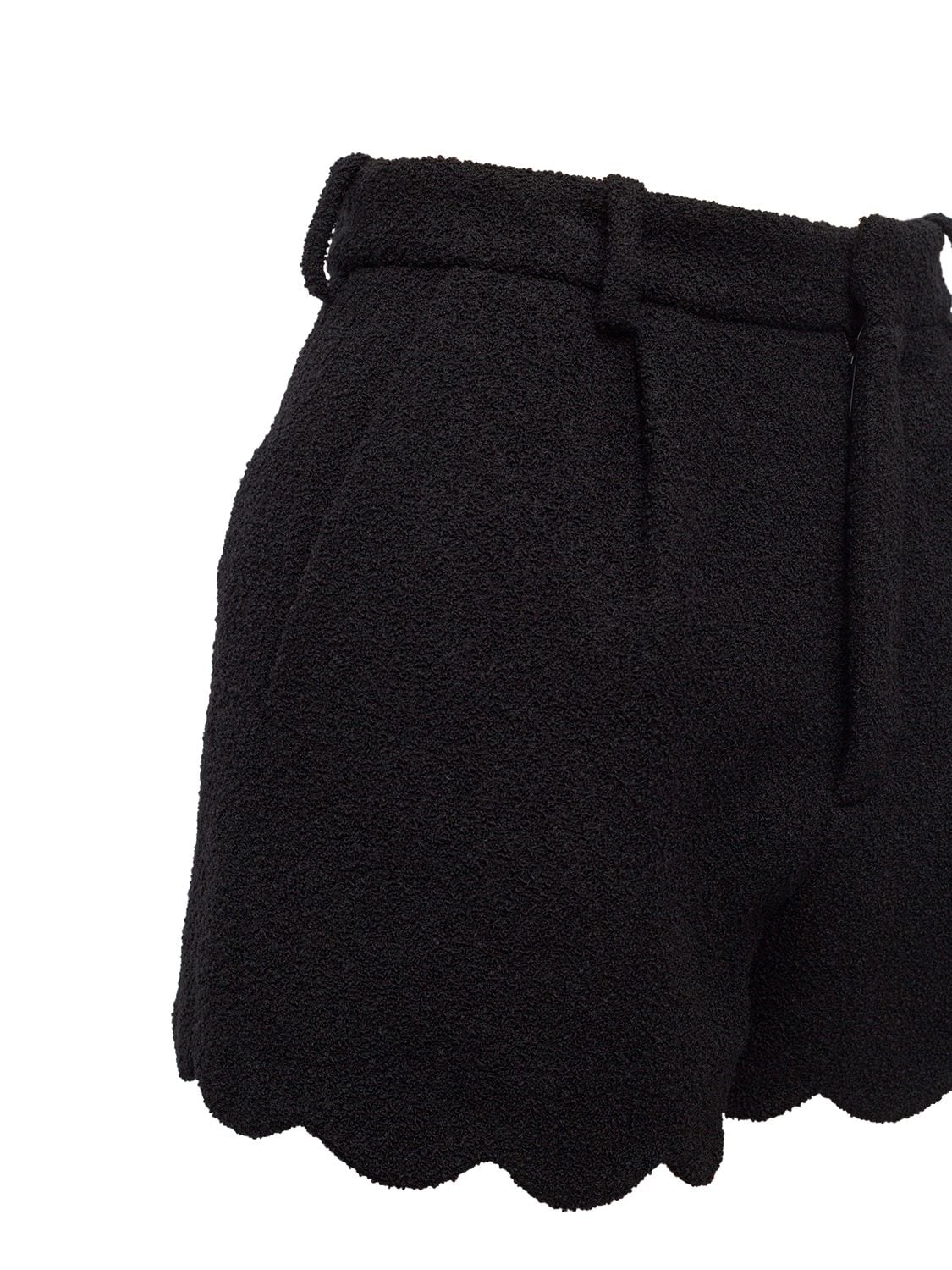 Shop Saint Laurent High Waist Wool Tweed Shorts In Noir