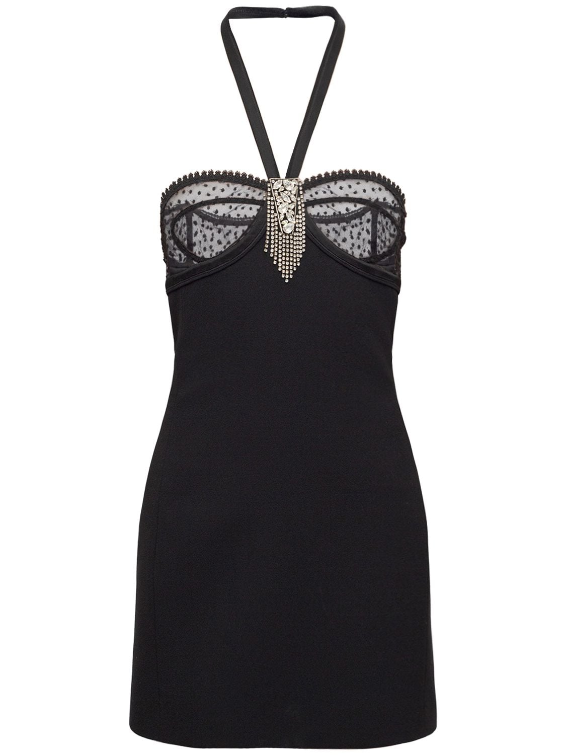 Saint Laurent Bustier Mini Dress In Noir | ModeSens