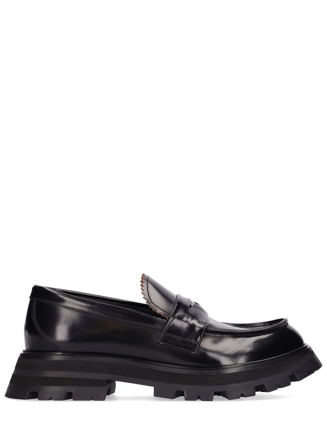 ALEXANDER MCQUEEN 40MM BRUSHED LEATHER LOAFERS