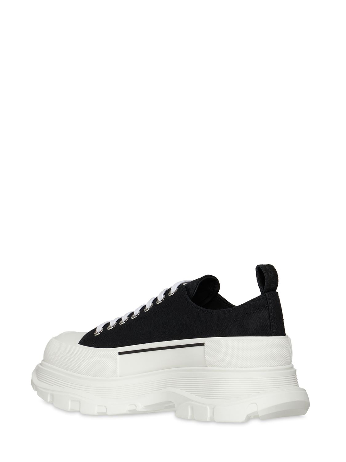 Shop Alexander Mcqueen Canvas Lace-up Shoes In Black,white