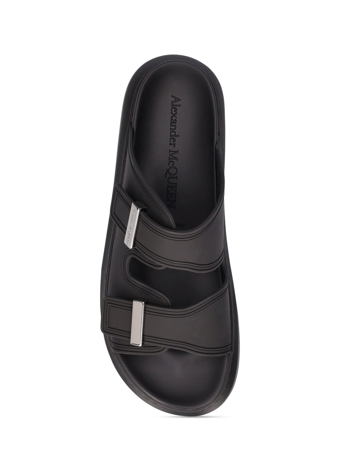 Shop Alexander Mcqueen Rubber Sandals In Black