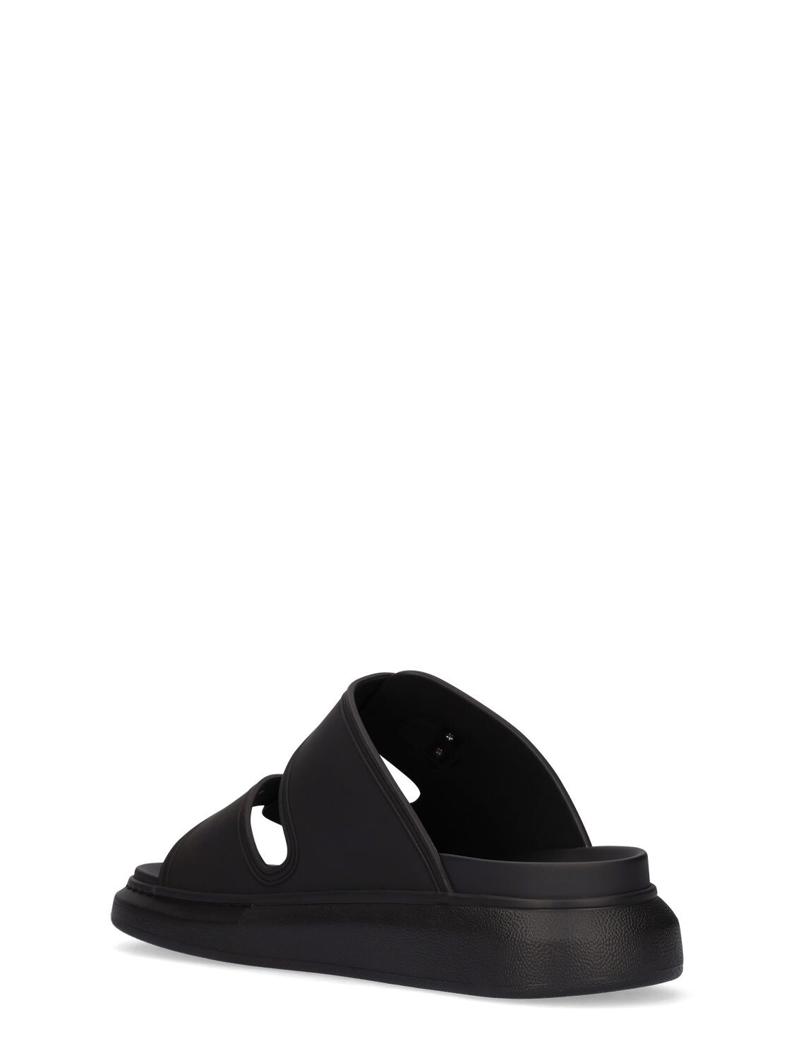 Shop Alexander Mcqueen Rubber Sandals In Black