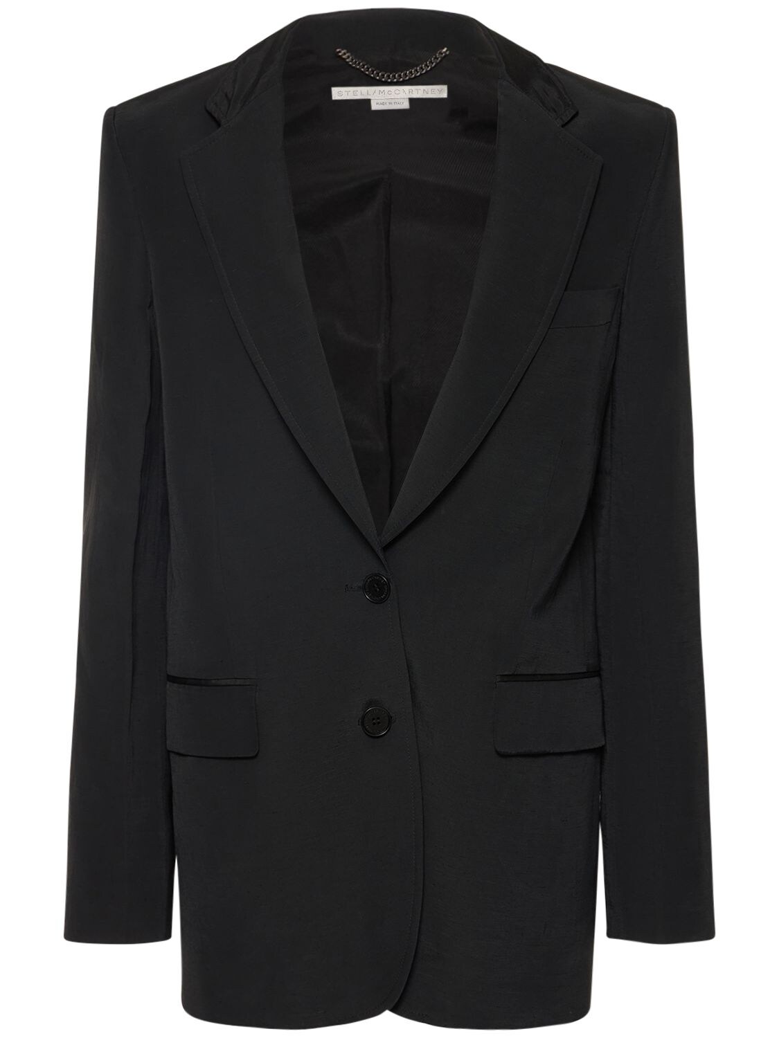 Stella Mccartney Fluid Viscose Blend Oversized Blazer In Black