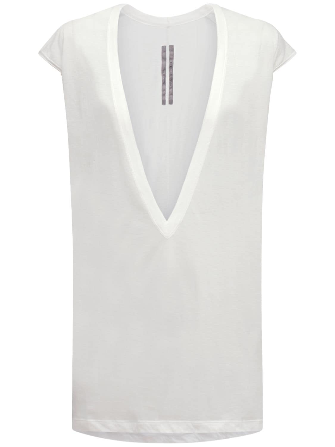 Rick Owens Dylan Sheer Cotton Jersey T-shirt In White
