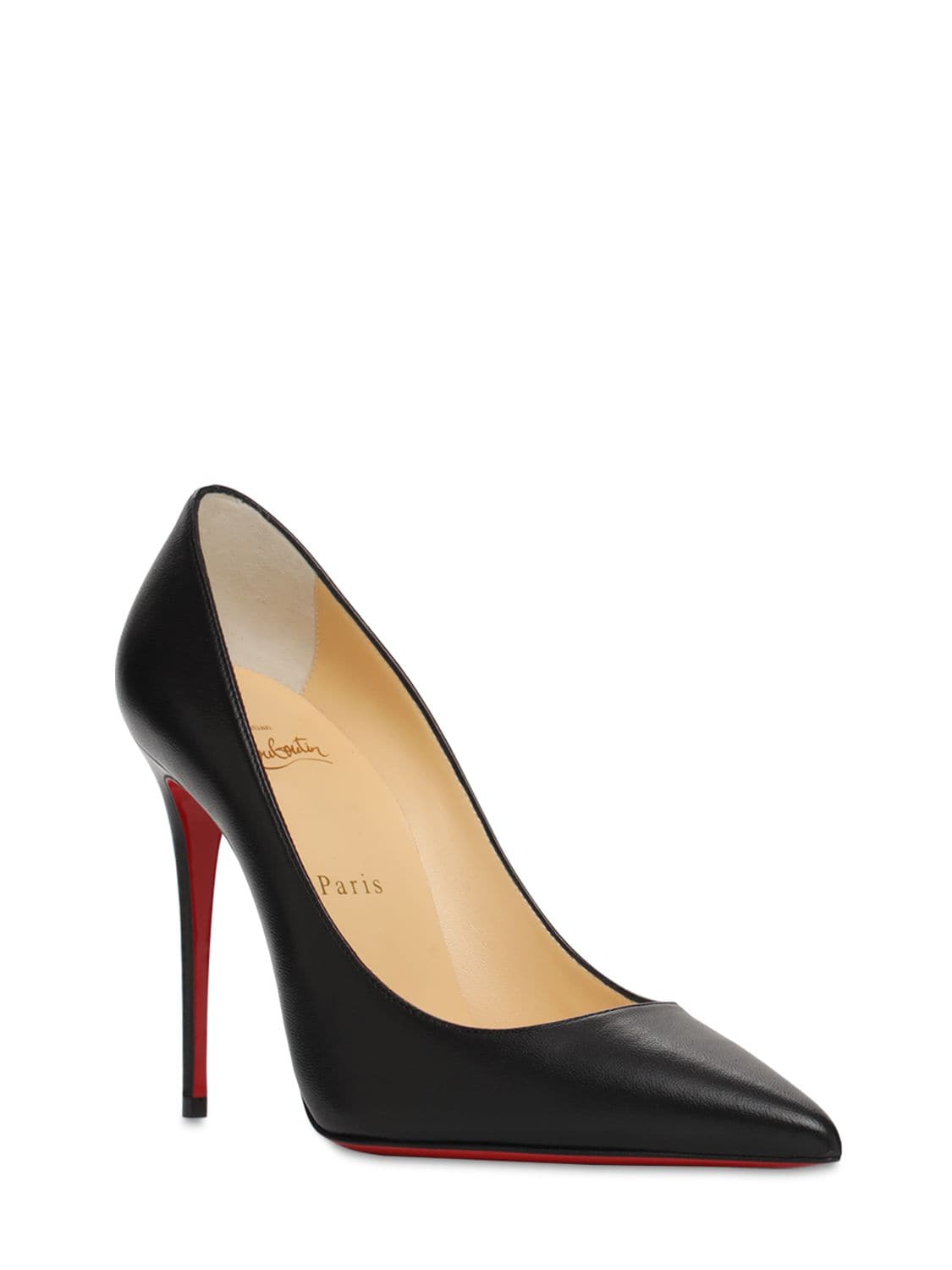 Shop Christian Louboutin 100mm Kate Leather Pumps In 블랙