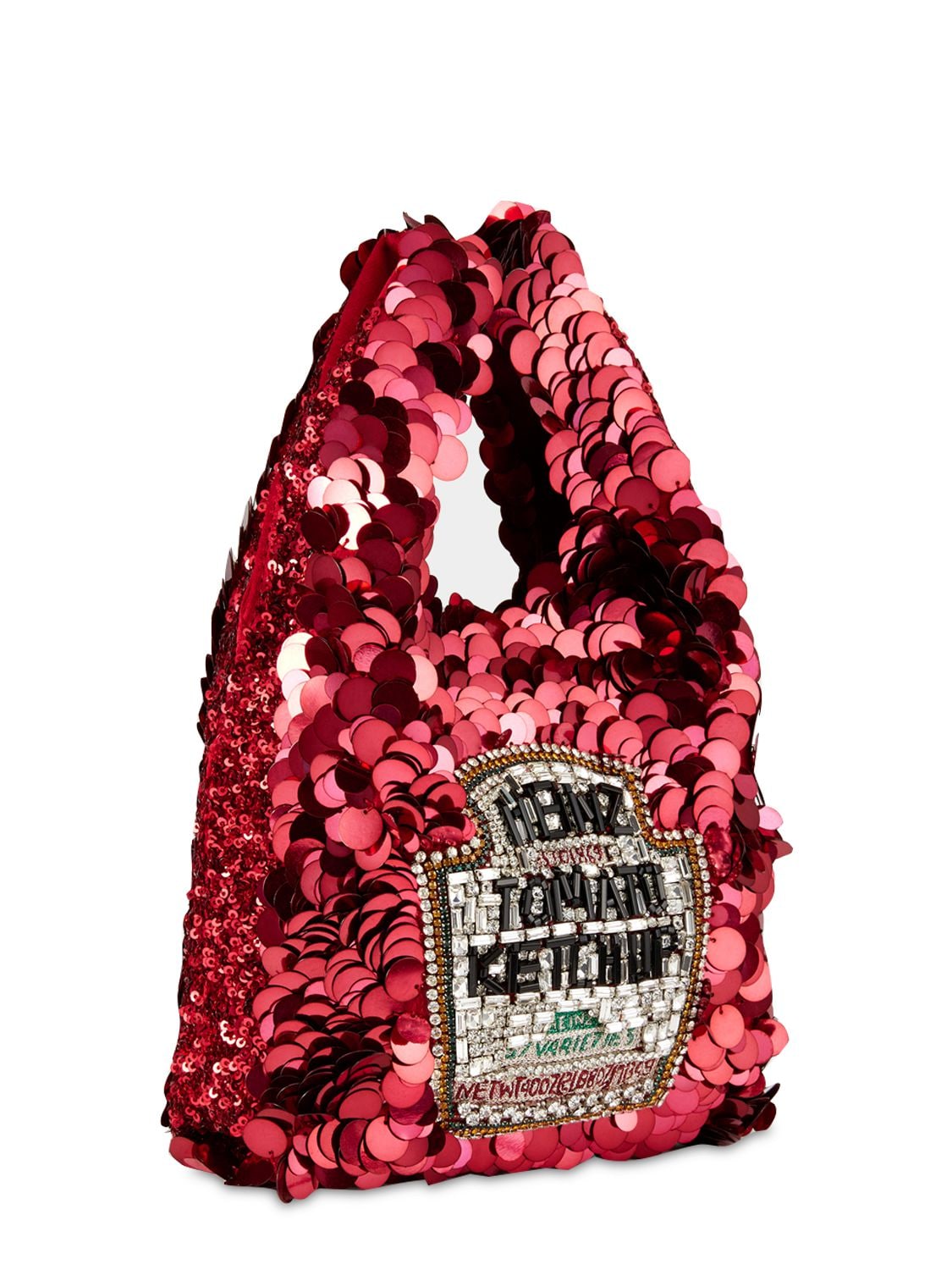 Anya Hindmarch Mini Sequined Ketchup Top Handle Bag In Red | ModeSens