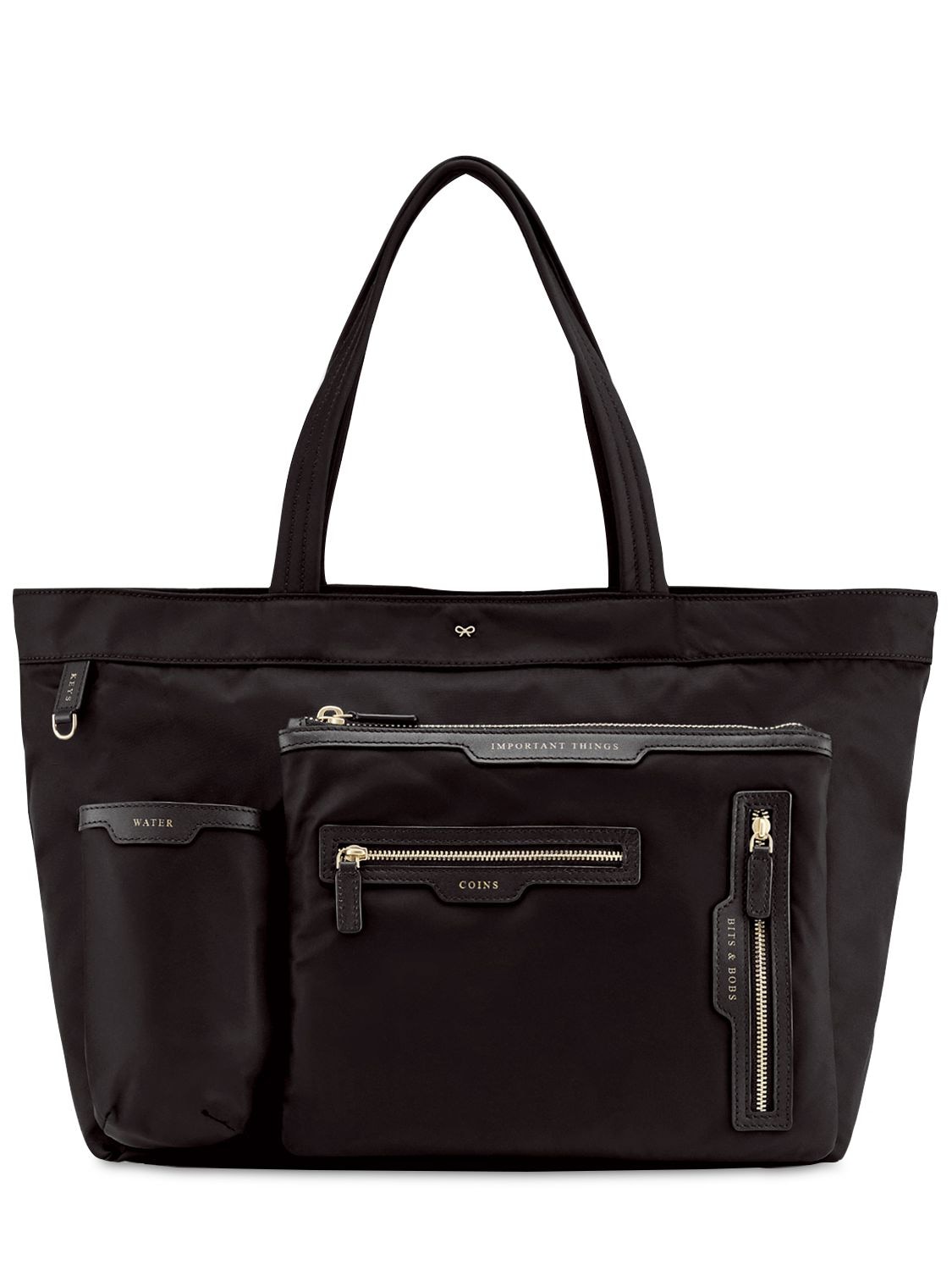 Anya Hindmarch - Recycled nylon multi pocket e/w tote bag - Black ...